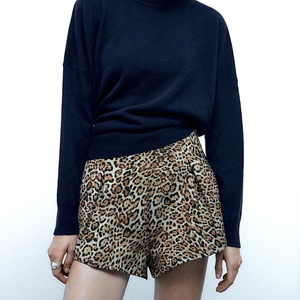 Leopard High-Waist Dress Shorts Gift Going Out Party Sexy Spring Summer Travel